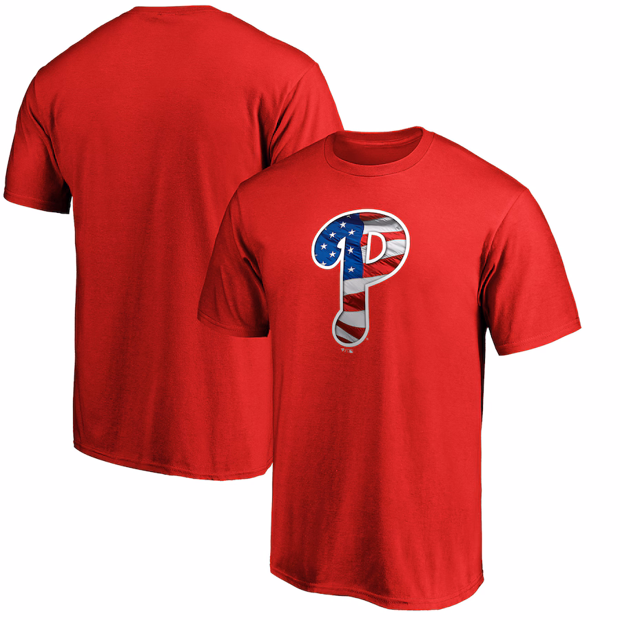 Men's Philadelphia Phillies Red Banner Wave T-Shirt - Jersey