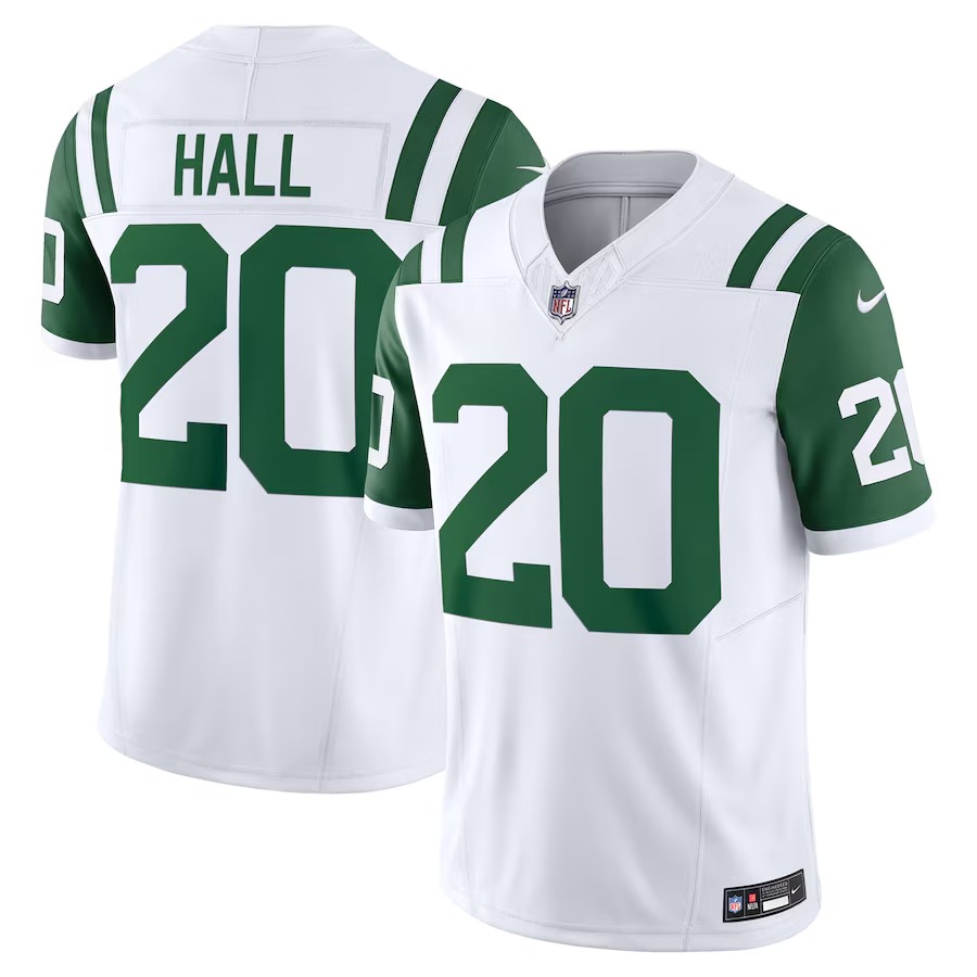 Men's New York Jets Breece Hall Nike White Classic Alternate Vapor F.U.S.E. Limited Jersey - Jersey