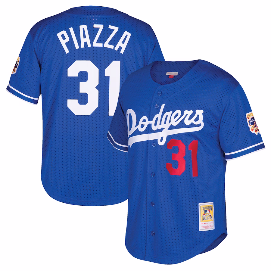 Youth Los Angeles Dodgers Mike Piazza Mitchell & Ness Royal Cooperstown Collection Mesh Batting Practice Jersey - Jersey
