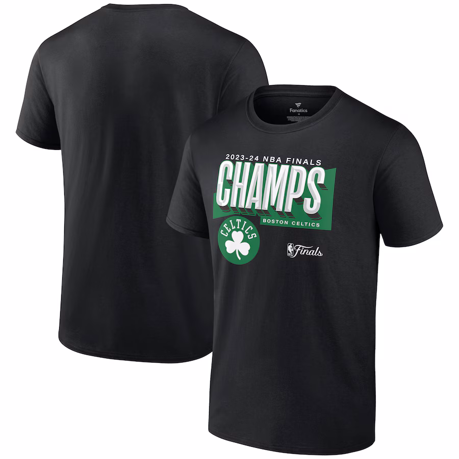 Men's Boston Celtics Fanatics Black 2024 NBA Finals Champions Big & Tall Pick & Roll Defense T-Shirt - Jersey