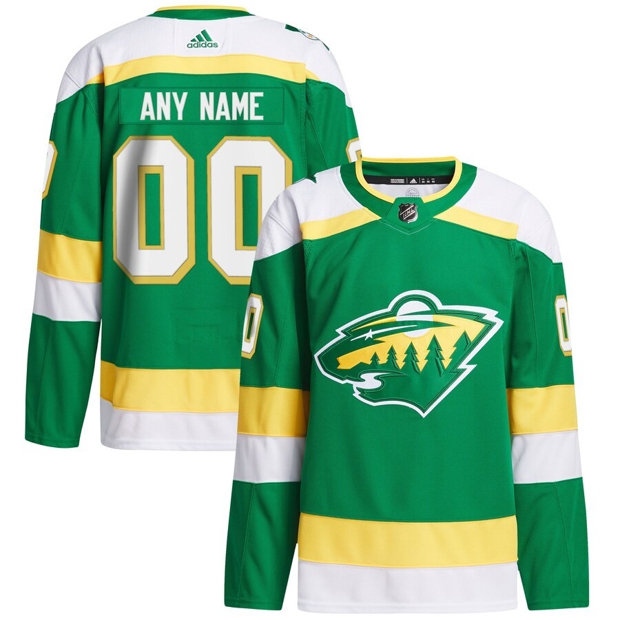 Men's Minnesota Wild  adidas Green 2023/24 Alternate Primegreen Authentic Custom Jersey - Jersey