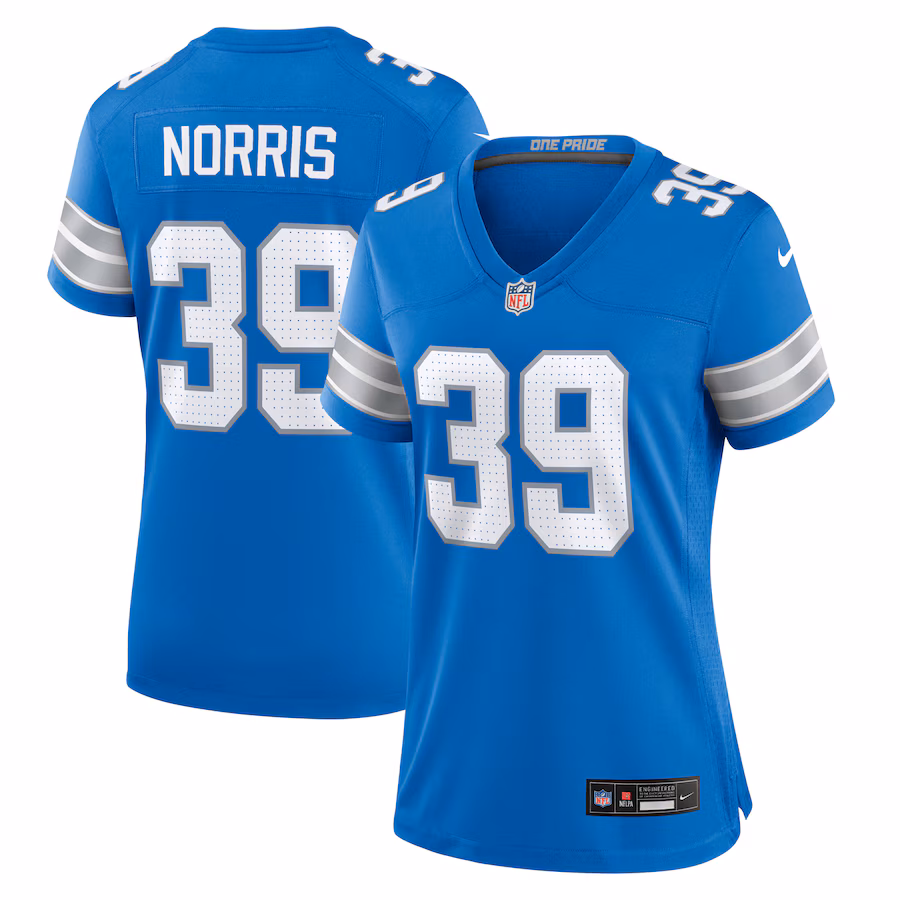 Women's Detroit Lions Morice Norris Nike  Blue Game Jersey - Jersey