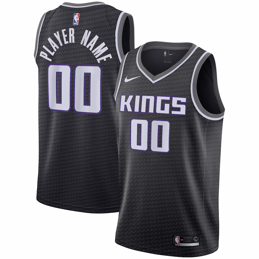 Men's Sacramento Kings Nike Black Swingman Custom Jersey - Statement Edition - Jersey
