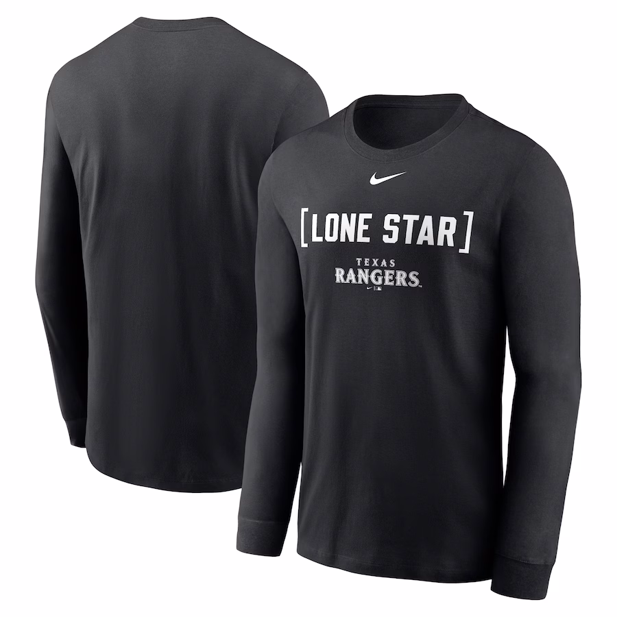 Men's Texas Rangers Nike Black Local Nickname Long Sleeve T-Shirt - Jersey