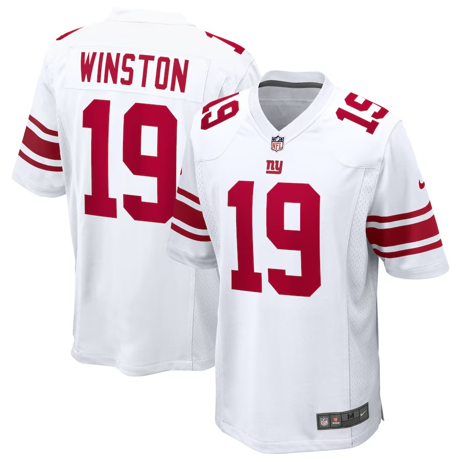 Men's New York Giants Jameis Winston Nike White Game Jersey - Jersey