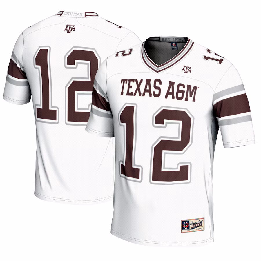 #12 Texas A&M Aggies GameDay Greats Youth Football Lightweight Fashion Jersey - White - Jersey