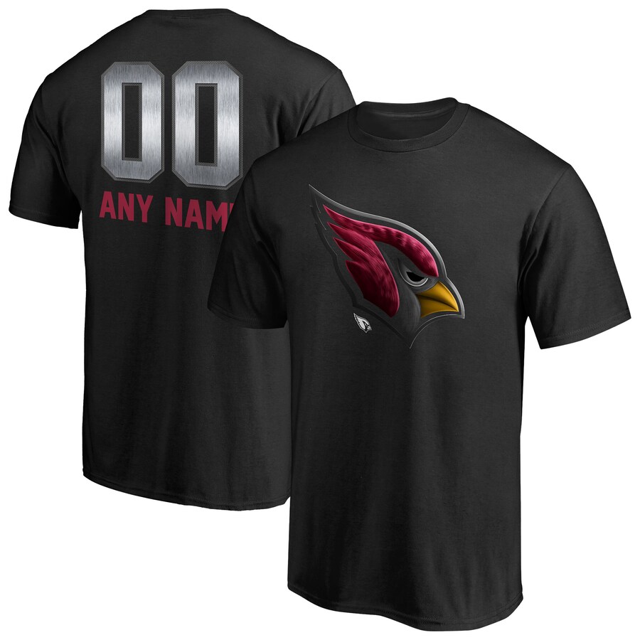 Men's Arizona Cardinals Black Personalized Midnight Mascot T-Shirt - Jersey