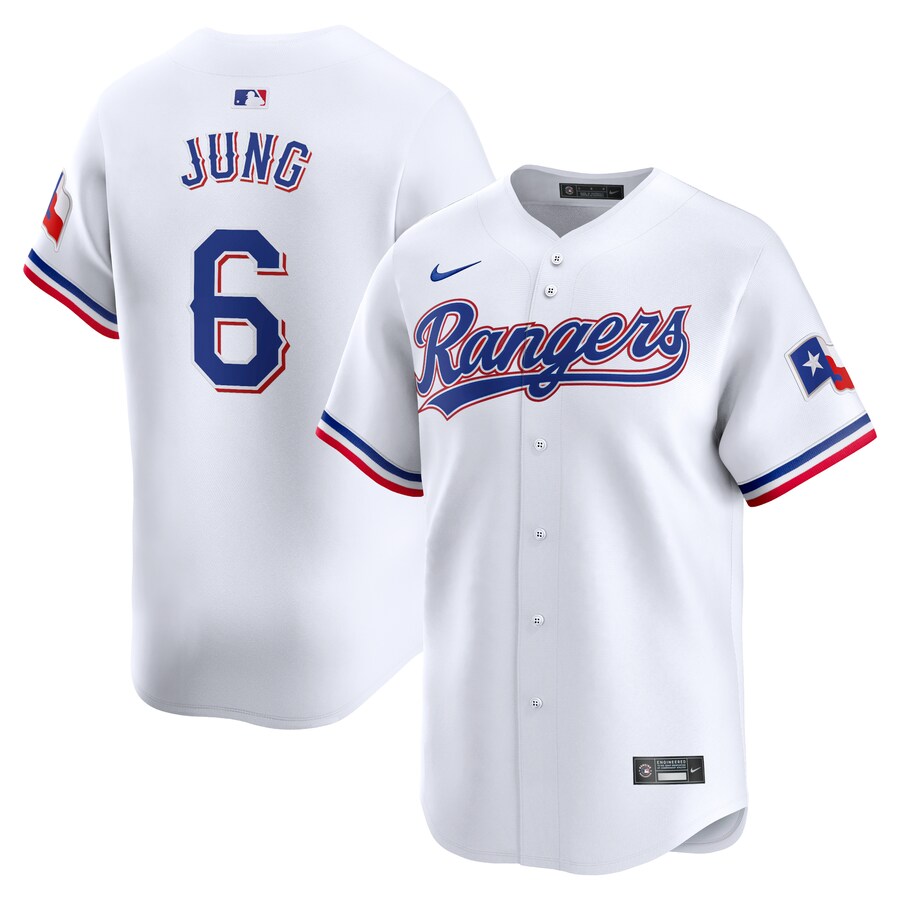 Men's Texas Rangers Josh Jung Nike White Home Limited Player Jersey - Jersey