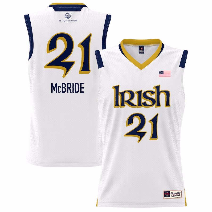 Kayla McBride Notre Dame Fighting Irish GameDay Greats Youth Lightweight Basketball Alumni Jersey - White - Jersey