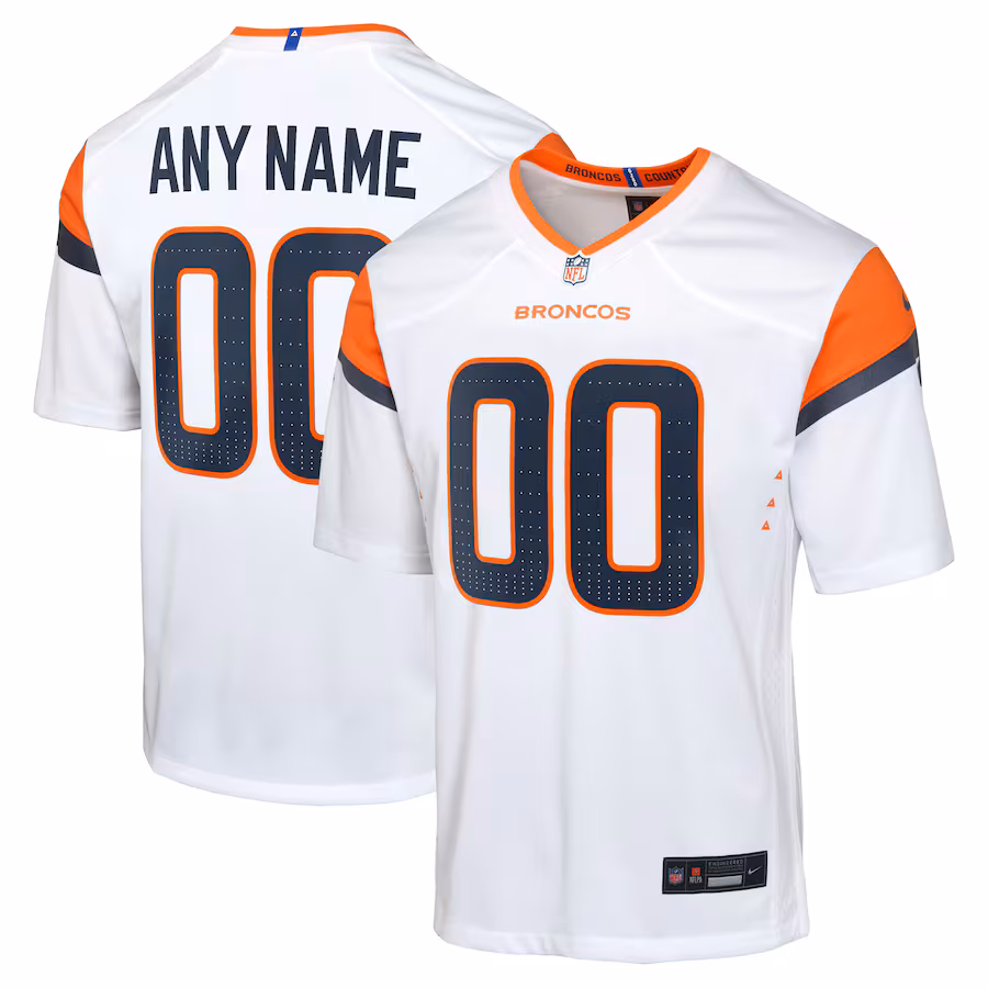 Youth Denver Broncos  Nike White Custom Game Jersey - Jersey