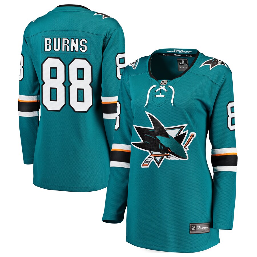 Women's San Jose Sharks Brent Burns Fanatics Branded Teal Home Breakaway Player Jersey - Jersey