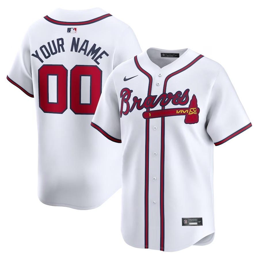 Youth Atlanta Braves Nike White Home Limited Custom Jersey - Jersey