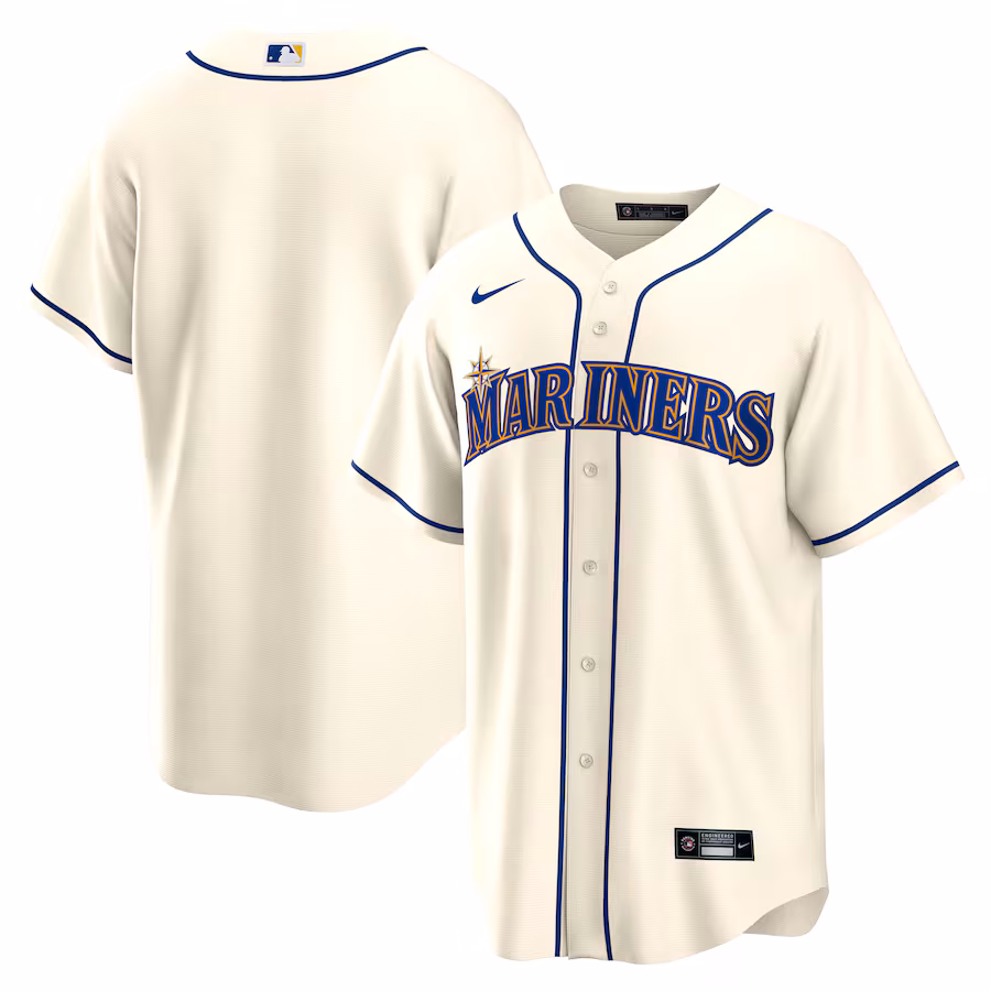 Men's Seattle Mariners Nike Cream Alternate Replica Team Jersey - Jersey