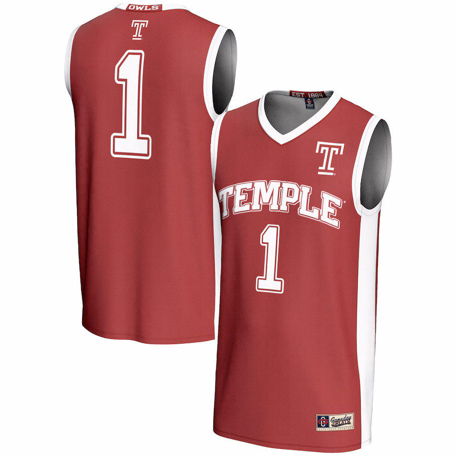 Youth GameDay Greats Red #1 Temple Owls Lightweight Basketball Jersey - Jersey
