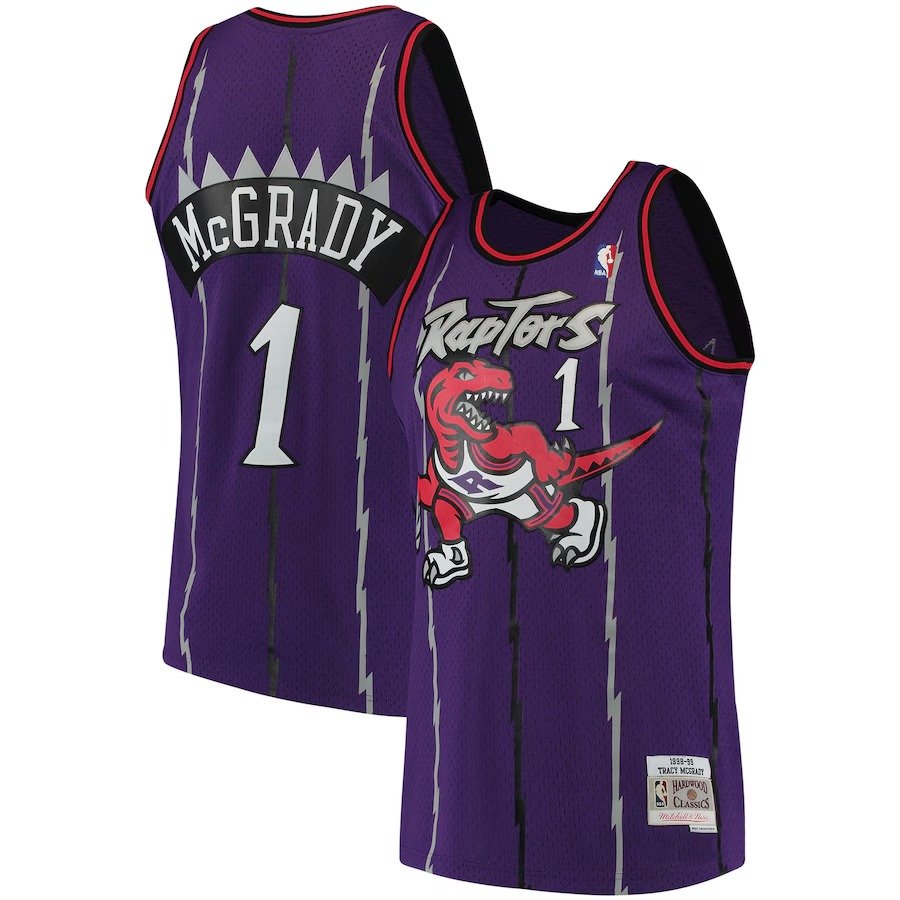 Men's Toronto Raptors Tracy McGrady Mitchell & Ness Purple Hardwood Classics Swingman Jersey - Jersey
