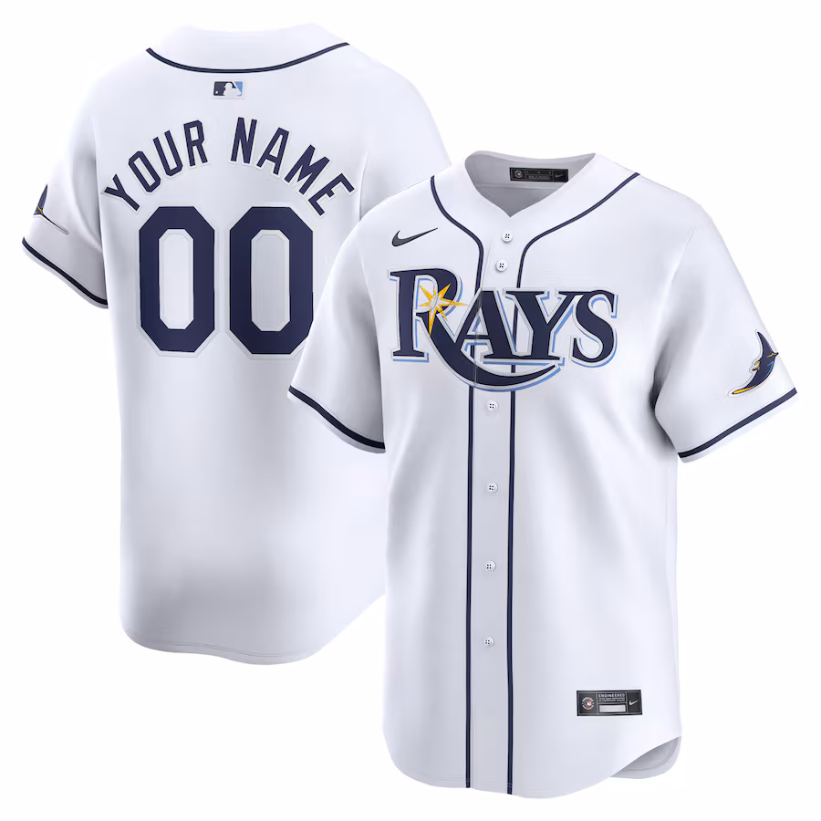 Men's Tampa Bay Rays Nike White Home Limited Custom Jersey - Jersey