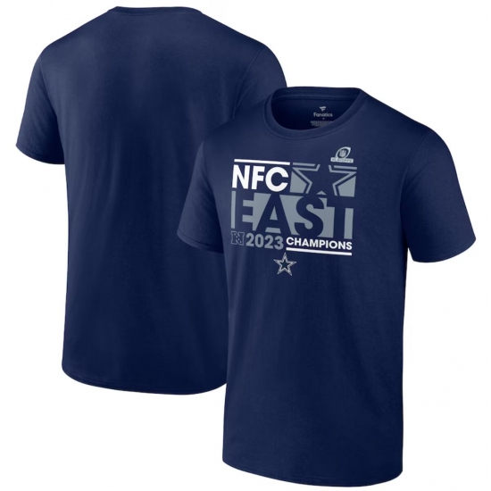 Men's Dallas Cowboys Navy 2023 NFC East Division Champions Conquer T-Shirt - Jersey
