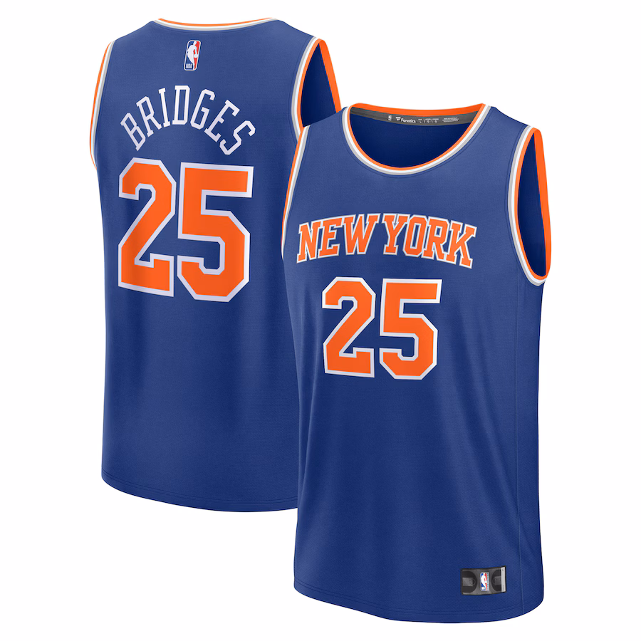 Men's New York Knicks Mikal Bridges Fanatics Blue Fast Break Replica Player Jersey - Icon Edition - Jersey