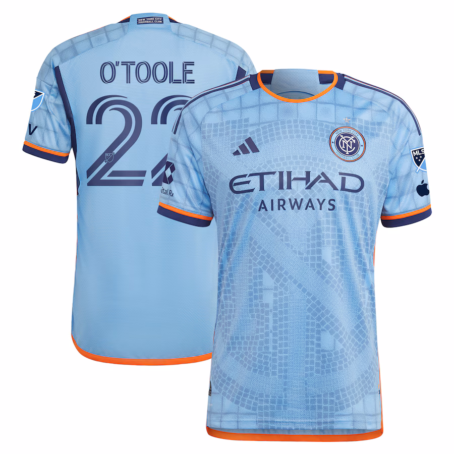 Men's New York City FC Kevin O'Toole adidas Sky Blue 2024 The Interboro Kit Authentic Player Jersey - Jersey