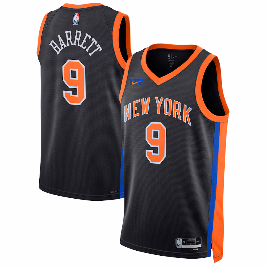 Unisex New York Knicks RJ Barrett Nike Black 2022/23 Swingman Jersey - City Edition - Jersey