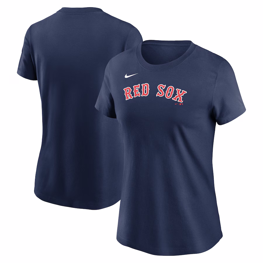 Women's Boston Red Sox Nike Navy Fuse Wordmark T-Shirt - Jersey