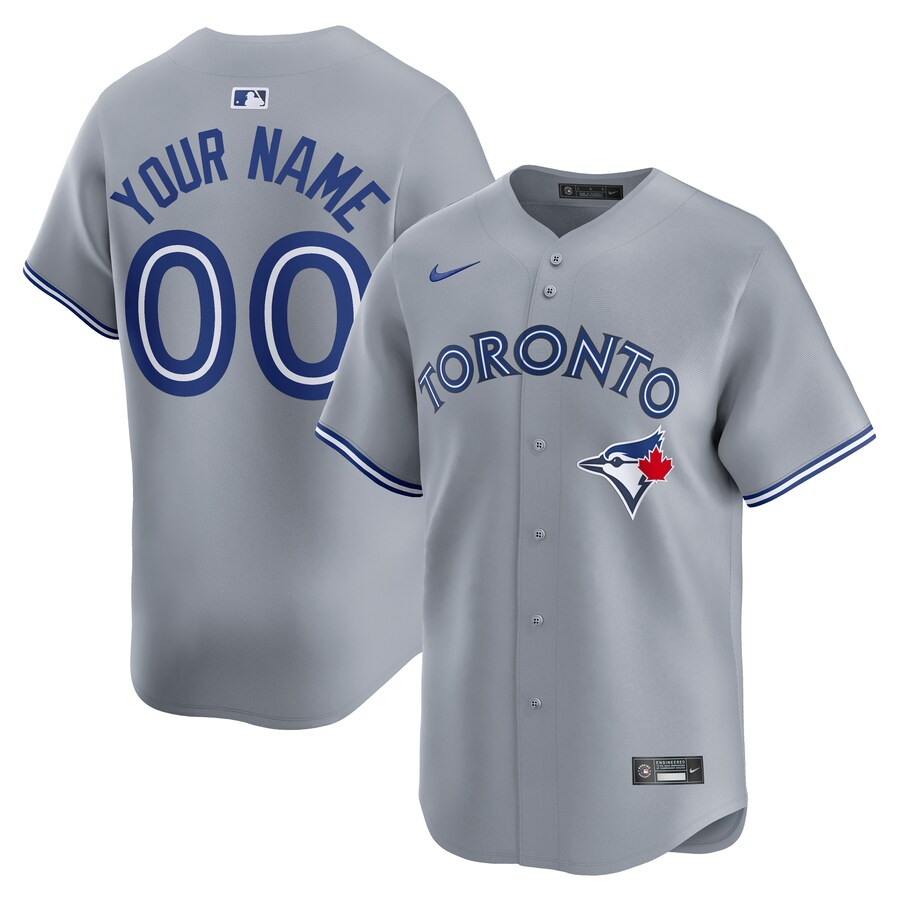 Men's Toronto Blue Jays  Nike Gray Away Limited Custom Jersey - Jersey