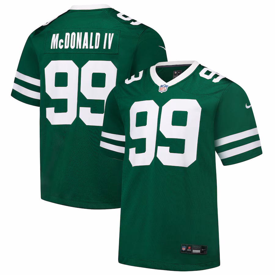 Men's New York Jets Will McDonald IV Nike Legacy Green Team Game Jersey - Jersey