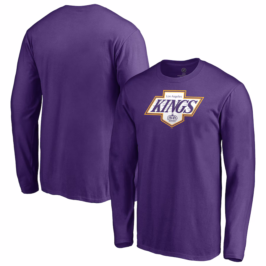 Men's Los Angeles Kings Purple Special Edition Primary Logo Long Sleeve T-Shirt - Jersey