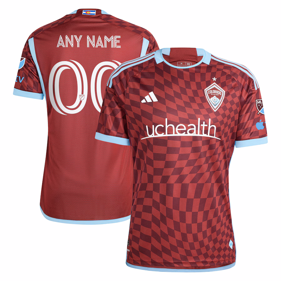 Men's Colorado Rapids  adidas Burgundy 2024 One Flag Kit Authentic Custom Jersey - Jersey