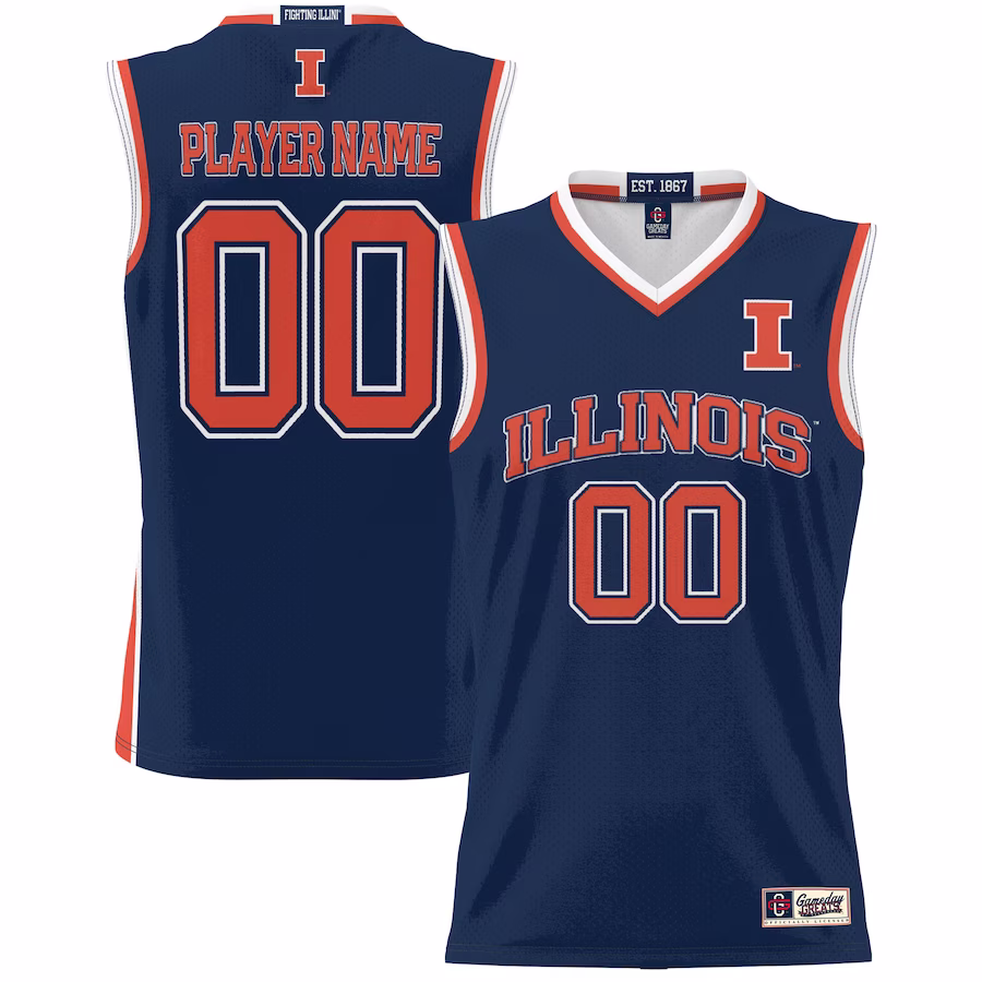 Illinois Fighting Illini GameDay Greats Unisex  Lightweight NIL Pick-A-Player Basketball Jersey - Navy - Jersey