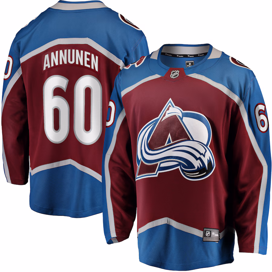 Men's Colorado Avalanche Justus Annunen Fanatics Burgundy Home Premier Breakaway Player Jersey - Jersey