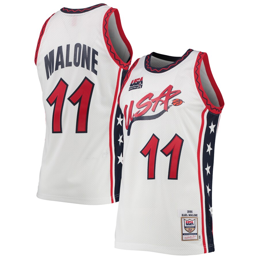 Male USA Basketball Mitchell & Ness White 1996 Hardwood Classics Authentic Jersey - Jersey