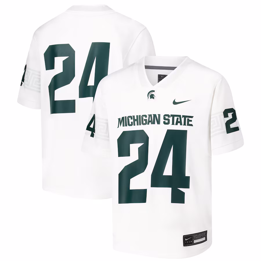 Youth Nike #24 White Michigan State Spartans Untouchable Football Jersey - Jersey