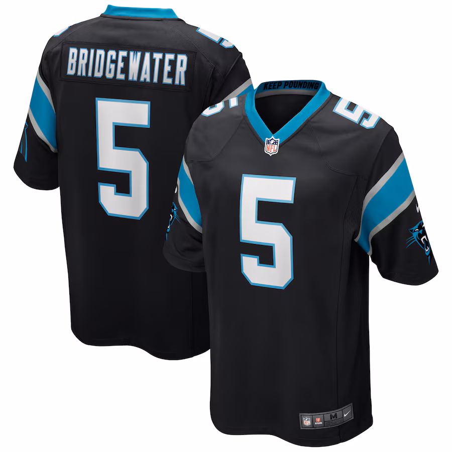 Men's Carolina Panthers Teddy Bridgewater Nike Black Game Player Jersey - Jersey