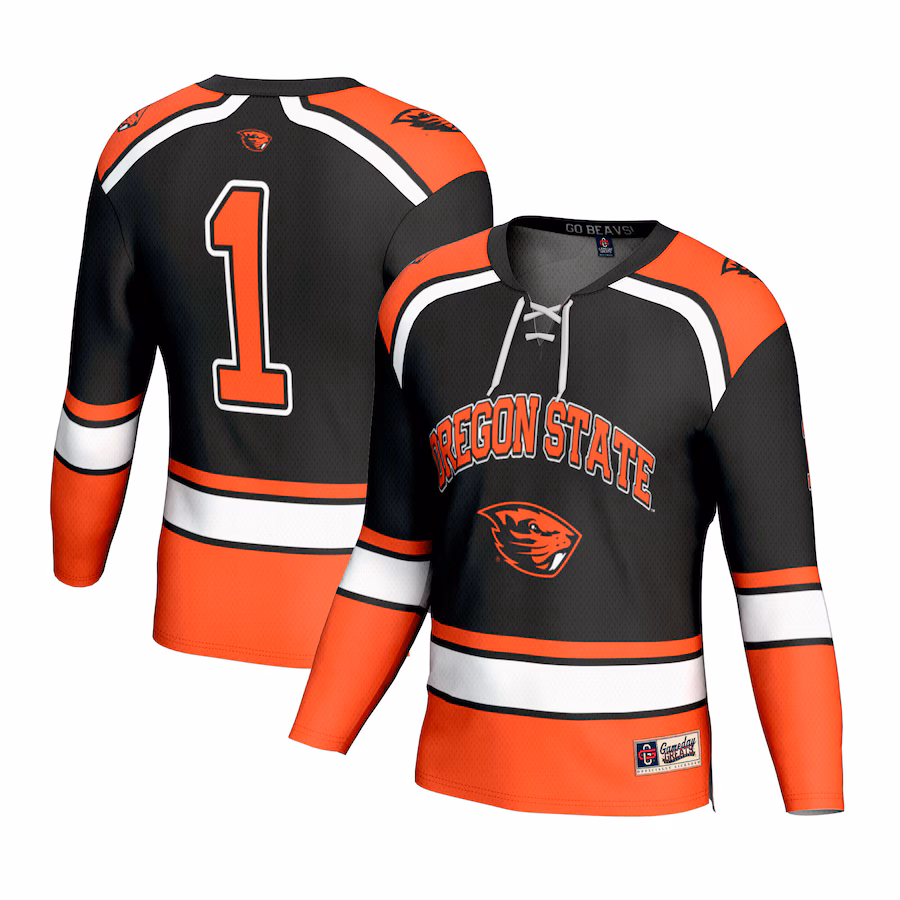Youth GameDay Greats #1 Black Oregon State Beavers Lightweight Hockey Fashion Jersey - Jersey