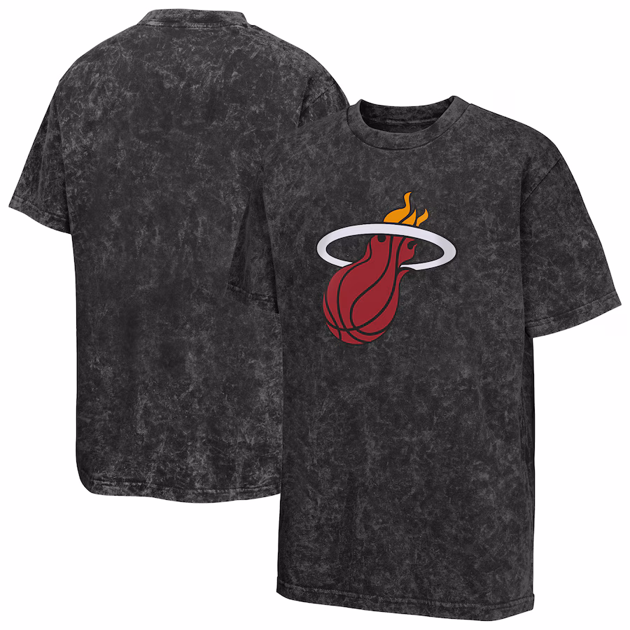 Youth Miami Heat  Black Rugged Defense T-Shirt - Jersey