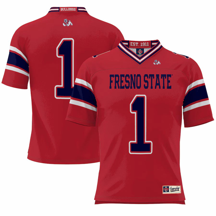 #1 Fresno State Bulldogs GameDay Greats Youth Endzone Football Jersey - Red - Jersey