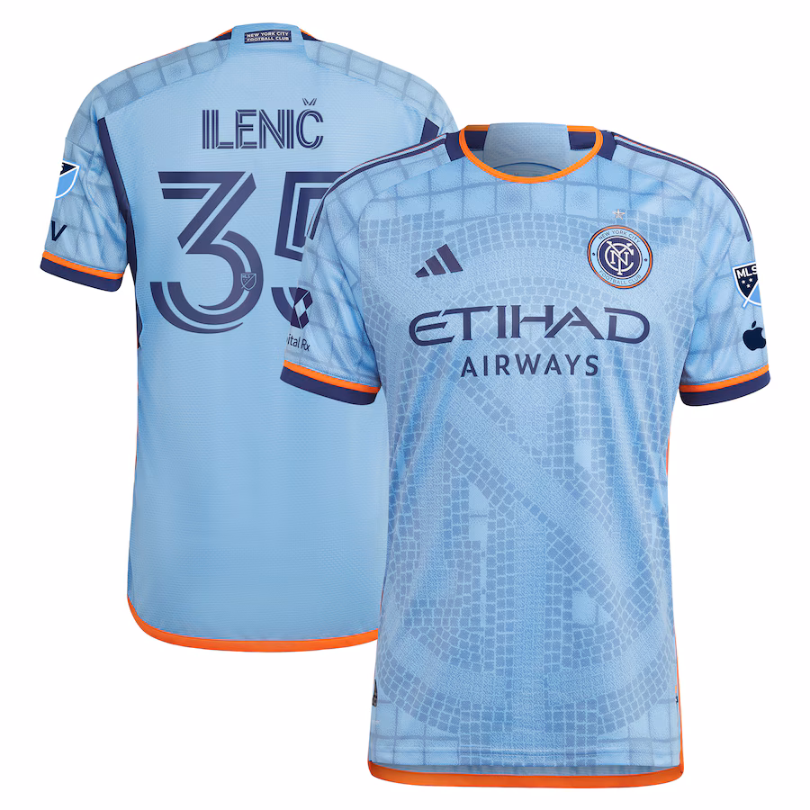 Men's New York City FC Mitja Ilenič adidas Light Blue 2024 The Interboro Kit Authentic Player Jersey - Jersey
