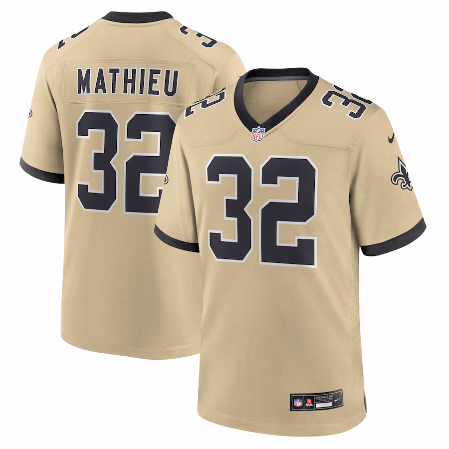Men's New Orleans Saints Tyrann Mathieu Nike Gold Gameday Golds Alternate Game Player Jersey - Jersey