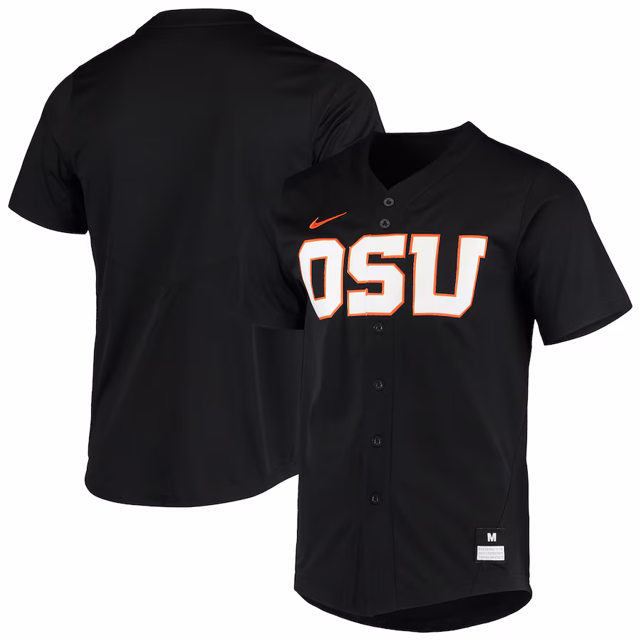 Men's Nike Black Oregon State Beavers Vapor Untouchable Elite Replica Full-Button Baseball Jersey - Jersey