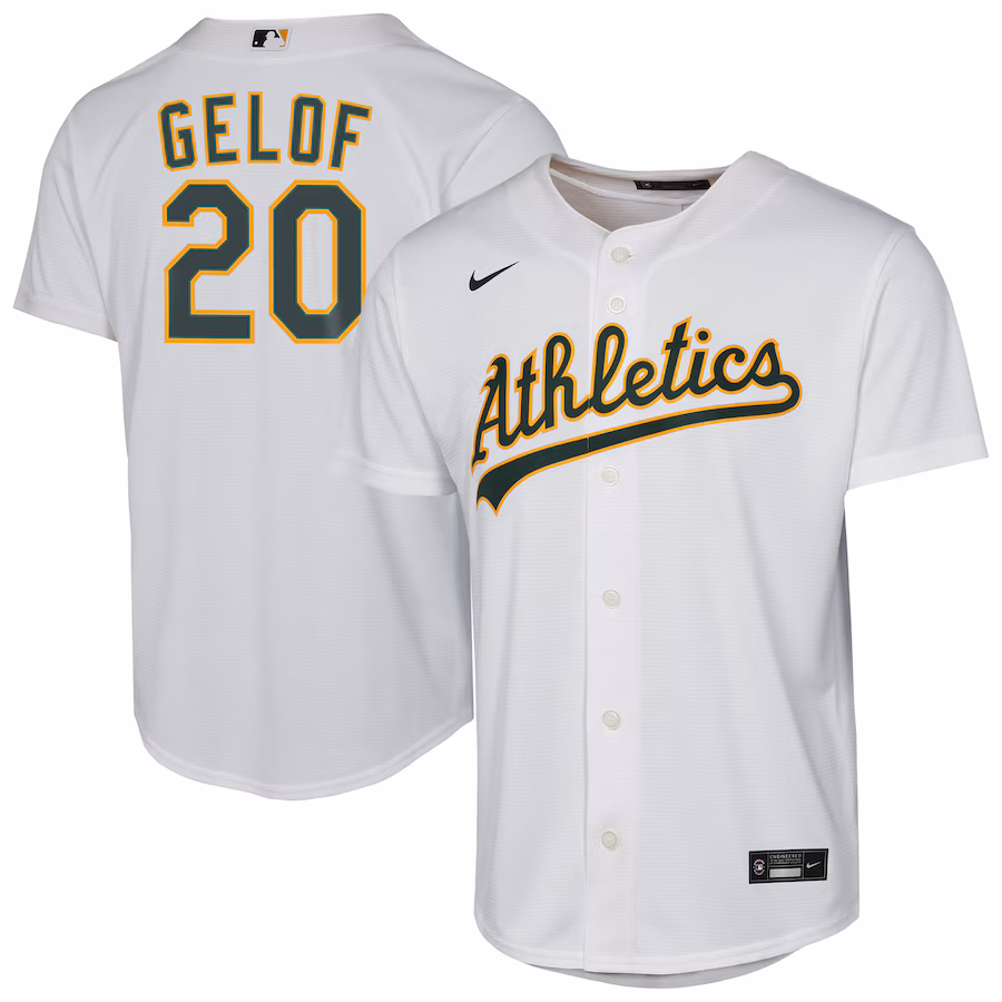 Youth Athletics Zack Gelof Nike White Home Replica Player Jersey - Jersey