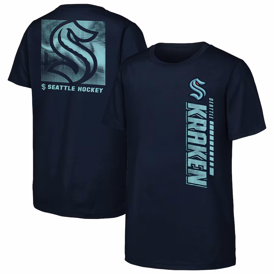 Youth Seattle Kraken Navy Atmosphere T-Shirt - Jersey