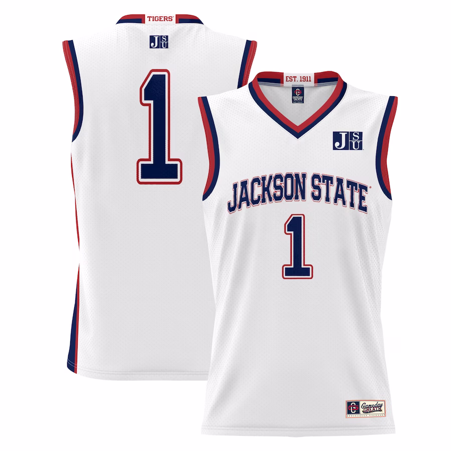 #1 Jackson State Tigers GameDay Greats Youth Lightweight Basketball Jersey - White - Jersey