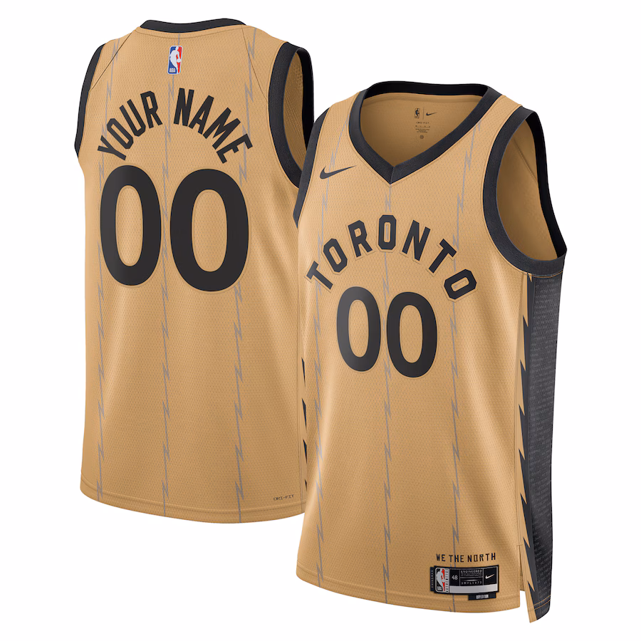 Unisex Toronto Raptors  Nike Gold 2023/24 Custom Swingman Jersey - City Edition - Jersey