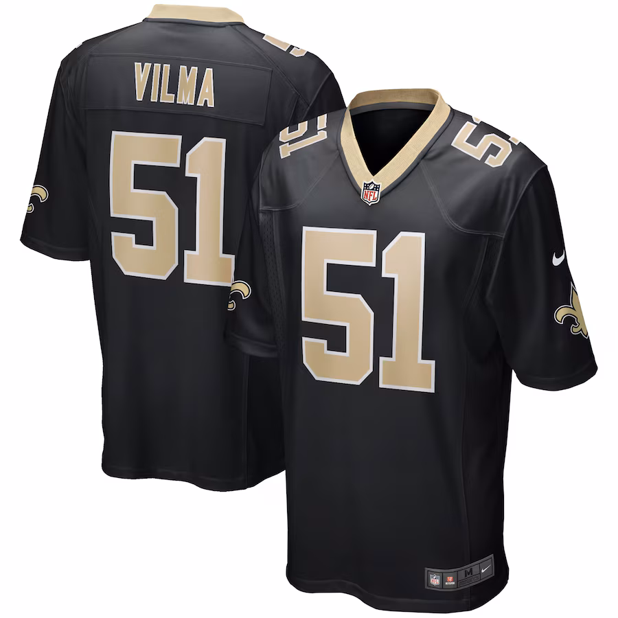 Men's New Orleans Saints Jonathan Vilma Nike Black Game Retired Player Jersey - Jersey