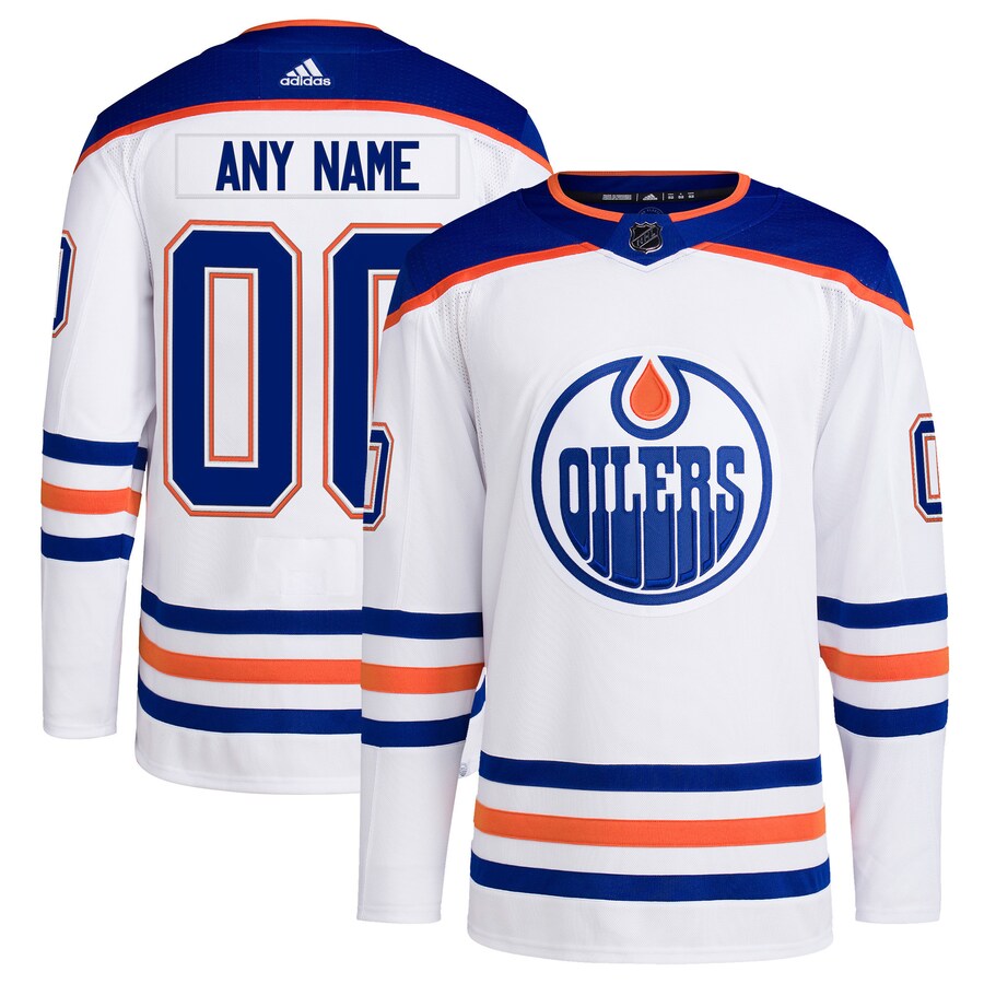 Men's Edmonton Oilers adidas White Away Primegreen Authentic Pro Custom Jersey - Jersey