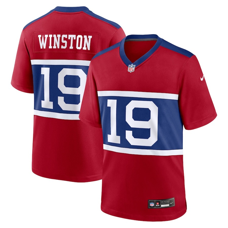 Men's New York Giants Jameis Winston Nike Century Red Alternate Game Jersey - Jersey