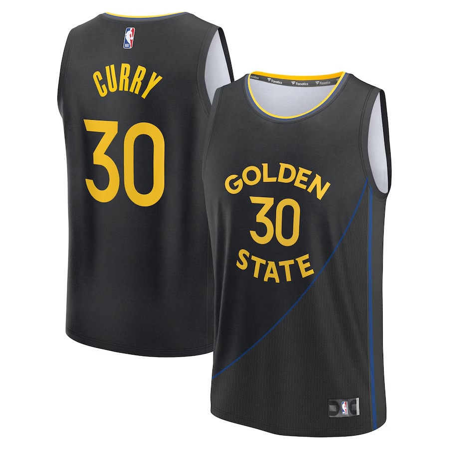Men's Golden State Warriors Stephen Curry Fanatics Black Fast Break Replica Player Jersey - Statement Edition - Jersey