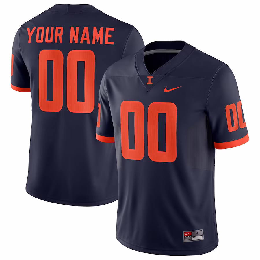 Illinois Fighting Illini Nike Football Custom Game Jersey - Navy - Jersey