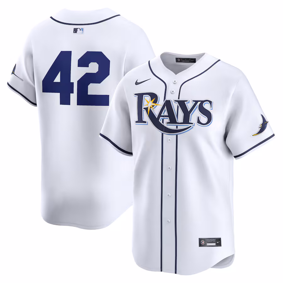 Men's Tampa Bay Rays  Nike White 2024 Jackie Robinson Day Home Limited Jersey - Jersey